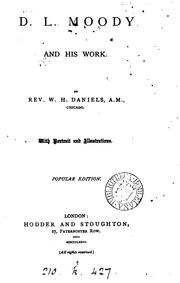 Cover of: D.L. Moody and his work. Popular ed