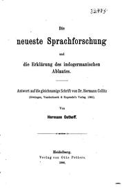 Cover of: Die neueste Sprachforschung und die Erklärung des Indogermanischin ablautes: Antwort auf die ...