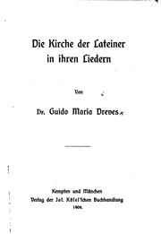 Cover of: Die Kirche der Lateiner in ihren Liedern