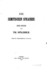 Cover of: Die semitischen Sprachen: Eine Skizze