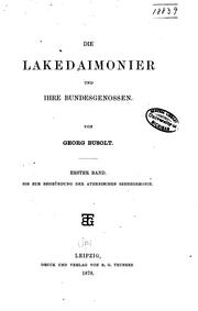 Cover of: Die Lakedaimonier und ihre Bundesgenossen