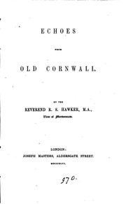 Cover of: Echoes from old Cornwall [poems].