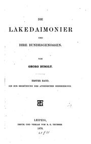 Die Lakedaimonier und ihre Bundesgenossen by Georg Busolt