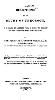 Cover of: Directions for the study of theology, letters