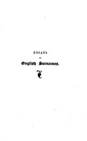 Cover of: Fleuron English surnames: essays