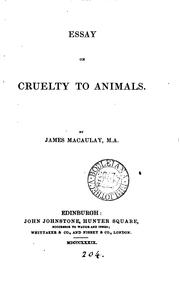 Cover of: Essay on cruelty to animals