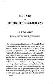 Cover of: Essais de littérature contemporaine ...