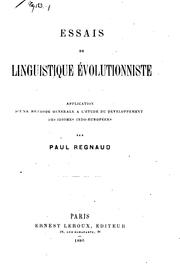 Cover of: Essais de Linguistique évolutionniste...