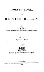 Cover of: Forest Flora of British Burma