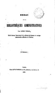 Cover of: Essai sur les bibliothèques administratives