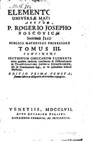 Cover of: Elementorum universae matheseos: Avctore P. Rogerio Josepho Boscovich ...
