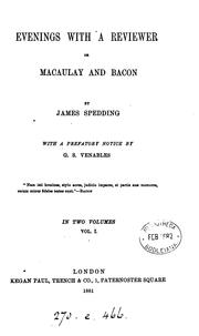 Cover of: Evenings with reviewer; or, A free and particular examination of mr. Macaulay's article on lord ...