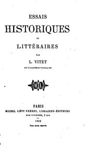 Cover of: Essais historiques et littéraires
