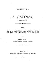 Cover of: Fouilles faites à Carnac. Les alignements de Kermario [ed. by - Luco].