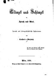 Cover of: Glimpf und Schimpf in Spruch und Wort. Sprach- und sittengeschichtliche ...