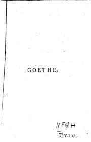 Cover of: Goethe: His Life and Writings