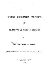 Cover of: German Reformation Pamphlets in Princeton University Library