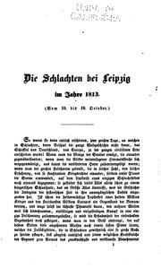 Cover of: Geschichte der Völkerschlacht bei Leipzig, von Johann Sporschil: Ein ...