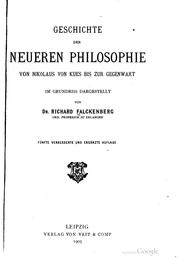 Cover of: Geschichte der neueren Philosophie von Nikolaus von Kues bis zur Gegenwart ... by Richard Falckenberg