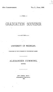 Cover of: The Graduation Souvenir of the University of Michigan ... V. 1, June, 1893