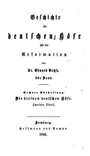 Cover of: Geschichte der kleinen Deutschen Höfe