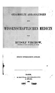 Cover of: Gesammelte Abhandlungen zur wissenschaftlichen Medicin