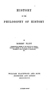 Cover of: History of the Philosophy of History