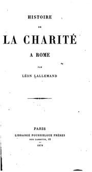 Cover of: Histoire de la charité à Rome
