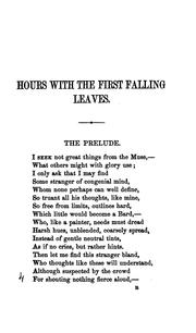 Cover of: Hours with the first falling leaves