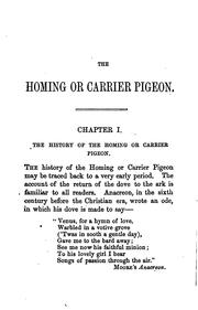 Cover of: The homing or carrier pigeon