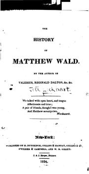 Cover of: The History of Matthew Wald