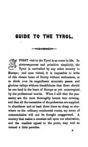 Cover of: Guide to the Tyrol
