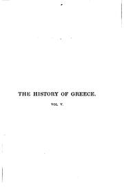Cover of: The history of Greece, tr. by A.W. Ward