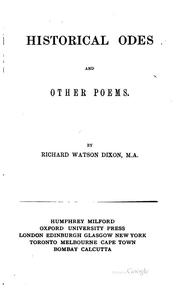 Cover of: Historical Odes and Other Poems