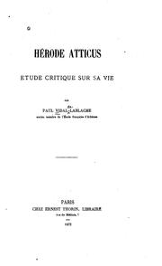 Cover of: Hérode Atticus: étude critique sur sa vie ...