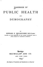 Cover of: Handbook of Public Health and Demography