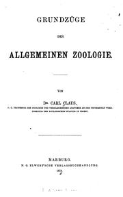 Cover of: Grundzüge der allgemeinen Zoologie