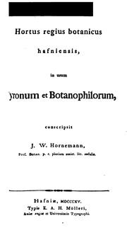 Cover of: Hortus regius botanicus Hafniensis, in usum tyronum et botanophilorum