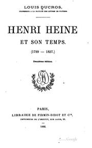 Cover of: Henri Heine et son temps: (1799-1827).