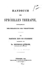 Cover of: Handbuch der speciellen Therapie
