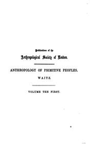 Cover of: Introduction to anthropology. Ed., with additions by the author, [and tr.] by J.F. Collingwood ...