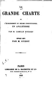 Cover of: La Grande charte