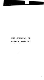 Cover of: The Journal of Arthur Stirling: "The valley of the shadow"