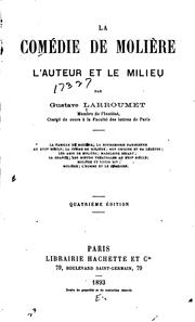 Cover of: La comédie de Molière: l'auteur et le milieu