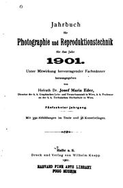 Cover of: Jahrbuch für Photographie und Reproduktionstechnik für das Jahr...