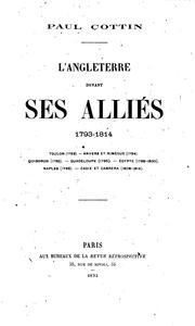 Cover of: L'Angleterre devant ses alliés 1793-1814. Toulon (1793) Anvers et Nimègue ...