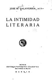 Cover of: La intimidad literaria