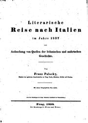 Cover of: Literarische Reise nach Italien im Jahre 1837 zur Aufsuchung von Quellen der ...