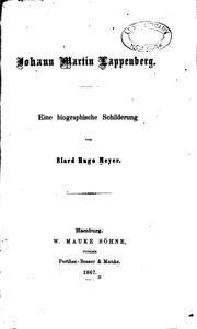 Cover of: Johann Martin Lappenberg: Eine biographische Schilderung