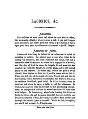 Cover of: Laconics; or, Good words of the best authors. Collated by W. Tegg